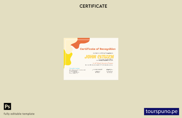 Plantilla de certificado del Premio de Pintura de EE. UU. lista para imprimir